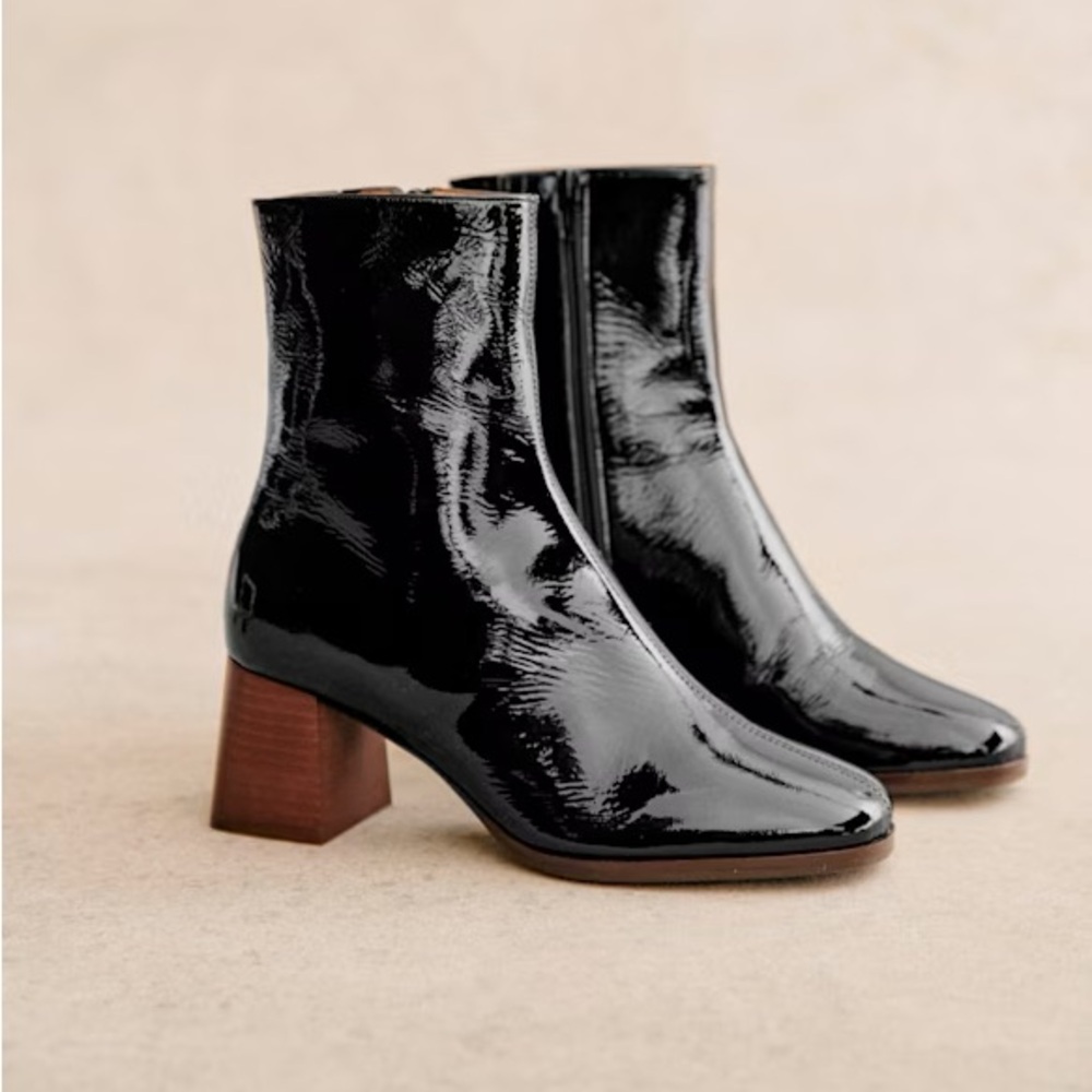 Sezane Axelle Leather Ankle Boots